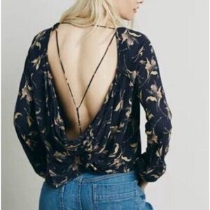 Free People Floral Backless Women Top